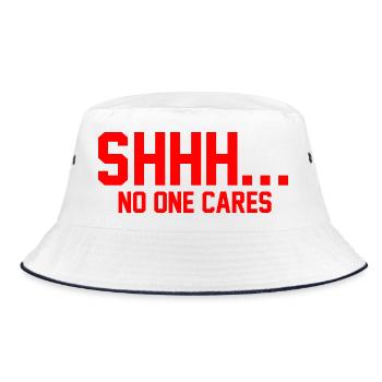 PSSST... Niemanden interessiert es - Bucket Hat - Weiß/Navy - Vorne
