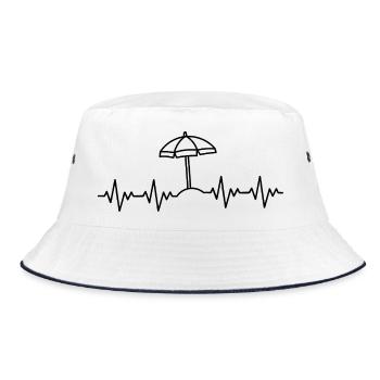 Parasol ECG Heartbeat - Bucket Hat - white/navy - Front