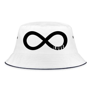 Infinity Love Symbol – Schwarz - Bucket Hat - Weiß/Navy - Vorne