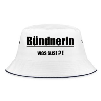 Graubünden woman Was Sust Design - Bucket Hat - white/navy - Front