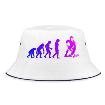 Attention floorball fans, simple statement - Bucket Hat - white/navy - Front