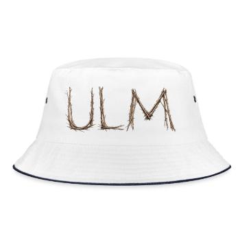 Lettrage ULM avec des brindilles posées par le moineau - Bob - blanc/marine - Devant