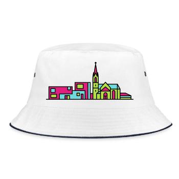 Skyline de la nouvelle cathédrale de Linz Art moderne en ligne - Bob - blanc/marine - Devant
