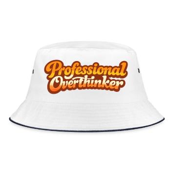 PROFESSIONAL OVERTHINKER VINTAGE - Bucket Hat - white/navy - Front