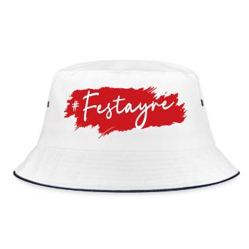 Festayre! Feria of Béziers, Dax, Nîmes, Bayonne.. - Bucket Hat - white/navy - Front