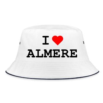 Ich liebe Almere - I love Almere - Bucket Hat - Weiß/Navy - Vorne
