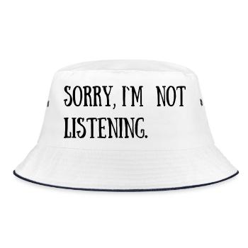 Lustige, sarkastische, coole Zitate - Bucket Hat - Weiß/Navy - Vorne