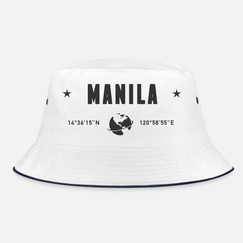 Manila Philippines Coordinates Planet Earth Bucket Hat