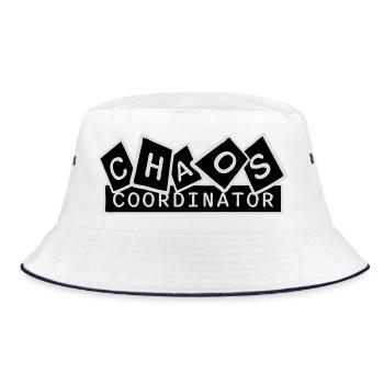 Chaos Coordinator Funny Title Parents Teacher Logo - Bucket Hat - white/navy - Front