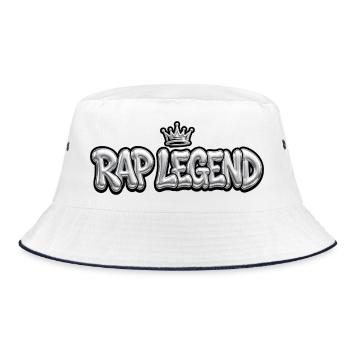 RAP LEGEND - Style 3D Bubble Chrome avec couronne - Bob - blanc/marine - Devant