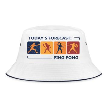 Tischtennis Vorhersage Für Heute Ping-Pong - Bucket Hat - Weiß/Navy - Vorne