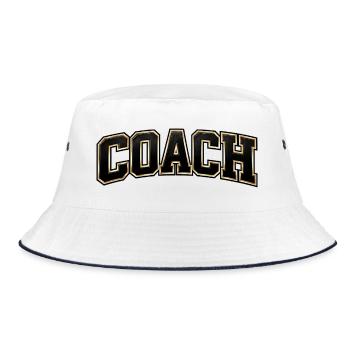 Coach - Trainer - Training - Sport - Bucket Hat - Weiß/Navy - Vorne