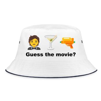 Das Cocktail-Abenteuer des Spions – Rate mal, Film oder Film - Bucket Hat - Weiß/Navy - Vorne