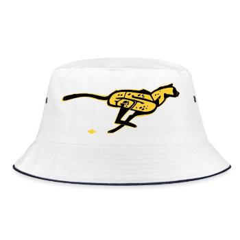 Schnelles, gezogenes Wort - Bucket Hat - Weiß/Navy - Vorne