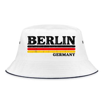Berlin - Deutschland - Germany - Berliner Bär - Bucket Hat - Weiß/Navy - Vorne