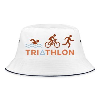 Triathlon Logo - Bucket Hat - Weiß/Navy - Vorne