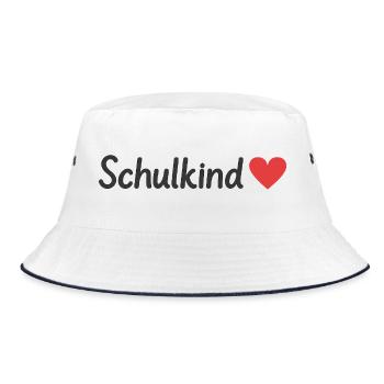 Schulkind - Bucket Hat - Weiß/Navy - Vorne