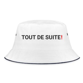 tout de suite - Bucket Hat - Weiß/Navy - Vorne