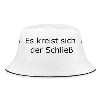 Es Kreist sich der Schließ - Wuchstabenverbechsler - Bucket Hat - Weiß/Navy - Vorne