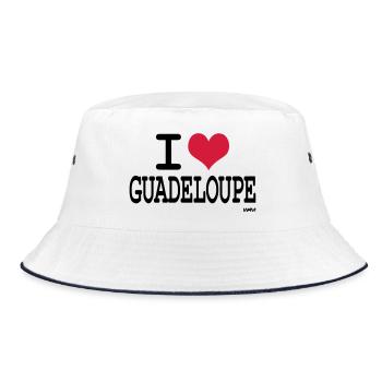 J'aime la guadeloupe - couleurs personnalisables - Bob - blanc/marine - Devant