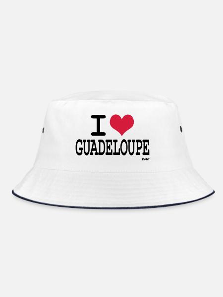 J'aime la guadeloupe - couleurs personnalisables - Bob - blanc/marine - Devant