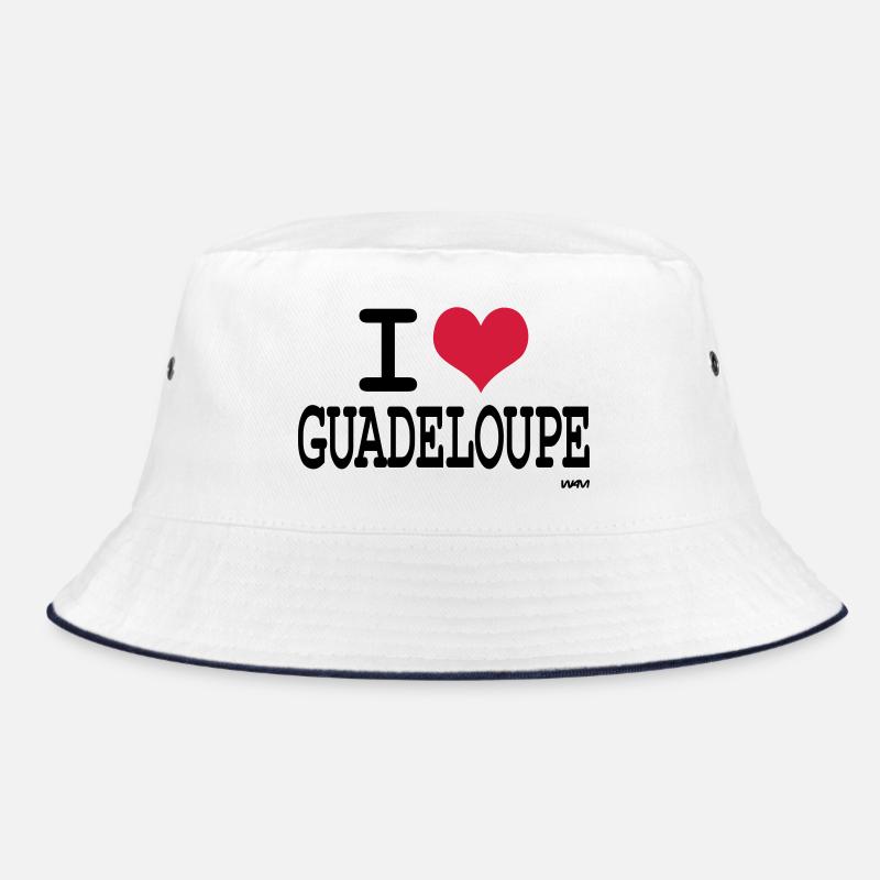 J'aime la guadeloupe - couleurs personnalisables - Bob - blanc/marine