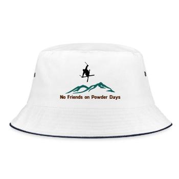 No. friends on Powder days - Bucket Hat - white/navy - Front