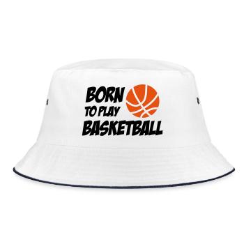 Born to play Basketball - Bucket Hat - Weiß/Navy - Vorne