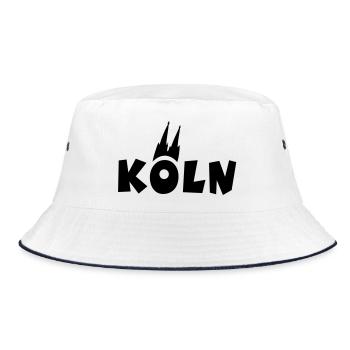 Köln mit Kölner Dom - Bucket Hat - Weiß/Navy - Vorne