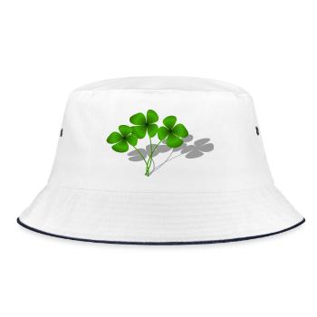 Glück - Bucket Hat - Weiß/Navy - Vorne
