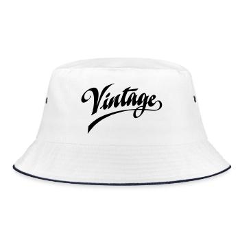 Vintage - Bucket Hat - white/navy - Front
