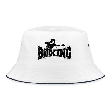 Boxing - Boxer - vintage - Bucket Hat - white/navy - Front