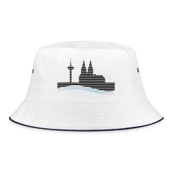 Köln - Bucket Hat - Weiß/Navy - Vorne