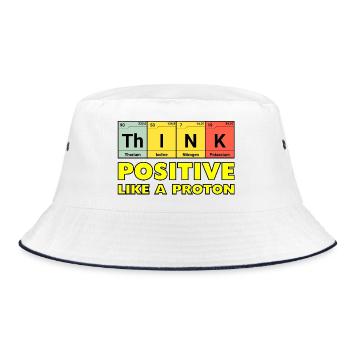 Penser positif, comme un proton - Bob - blanc/marine - Devant