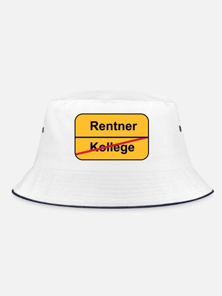 Pensionierung - Bucket Hat - Weiß/Navy - Vorne
