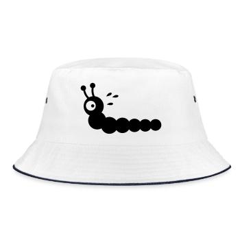 Angstschwitzender Wurm - Bucket Hat - Weiß/Navy - Vorne