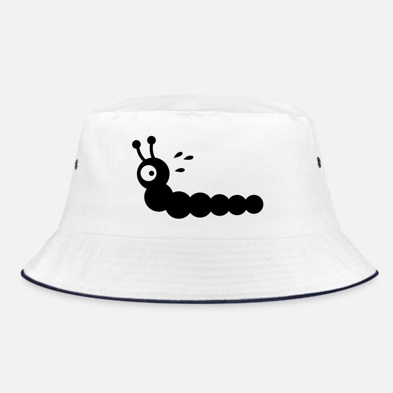 Angstschwitzender Wurm - Bucket Hat - Weiß/Navy