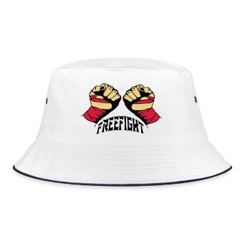 Freefight Fists - Bucket Hat - Weiß/Navy - Vorne