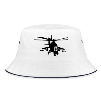 Helicopter Mi-24 - Bucket Hat - white/navy - Front