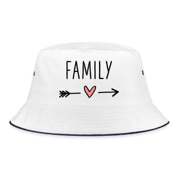 Family heart arrow love cupid cohesion - Bucket Hat - white/navy - Front