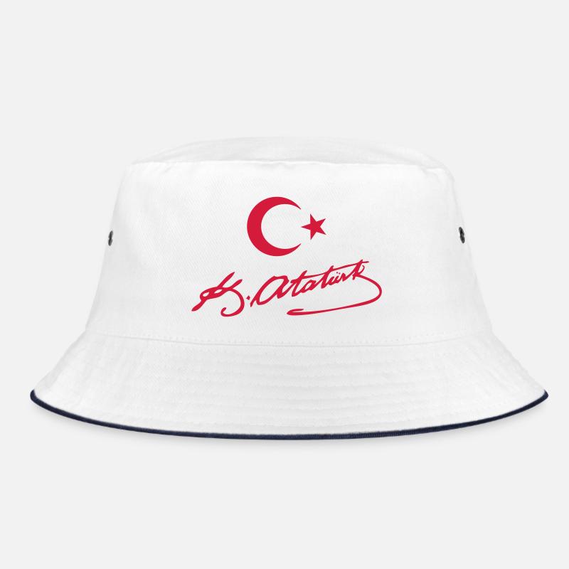Atatürk Turkey Design – Pride & Inspiration - Bucket Hat - white/navy
