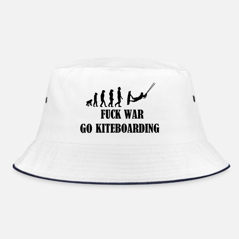 Kiteboard,Kiteboard,K,Kite,Kiteboarding,Meer,Board - Bucket Hat - Weiß/Navy