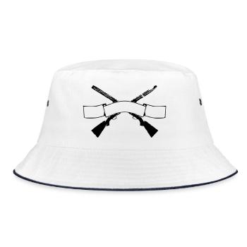 gewehr verein schütze name text fest club waffe - Bucket Hat - white/navy - Front
