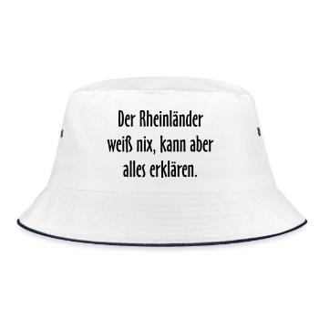 Der Rheinländer - Versuch einer Typologie - Bucket Hat - Weiß/Navy - Vorne