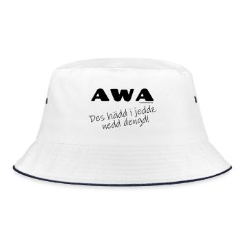 Der Schwabe drückt damit sein Erstaunen aus - Bucket Hat - Weiß/Navy - Vorne