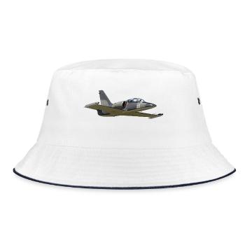L-39 - Bucket Hat - white/navy - Front