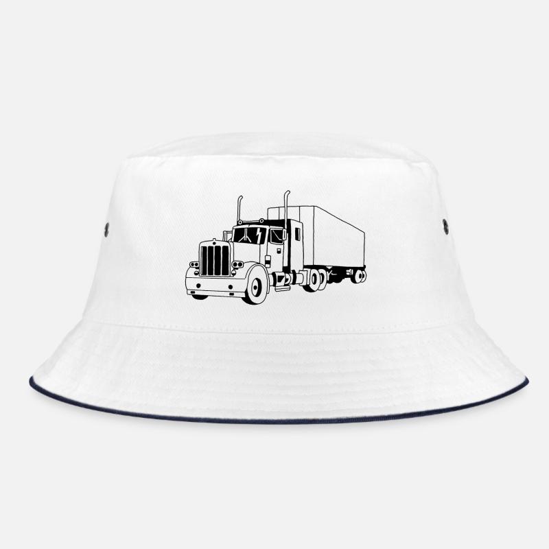 SCHWARZER LKW - Bucket Hat - Weiß/Navy