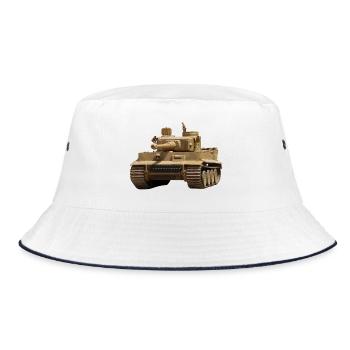 Tiger tank - Bucket Hat - white/navy - Front