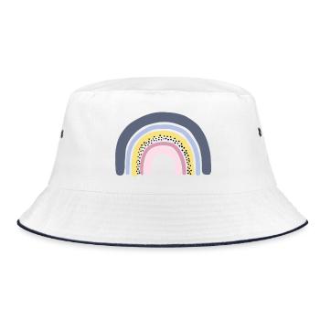 Rainbow pastel - Bucket Hat - white/navy - Front