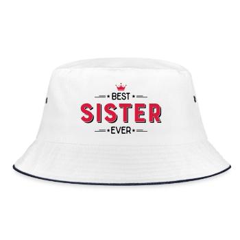 Sister - Bucket Hat - white/navy - Front